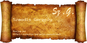 Szmodis Gergely névjegykártya